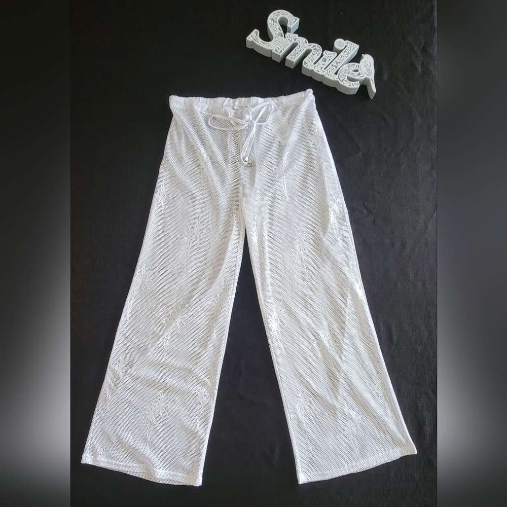 shore‎ life white mesh one piece swimwear with elastic waist Size Large